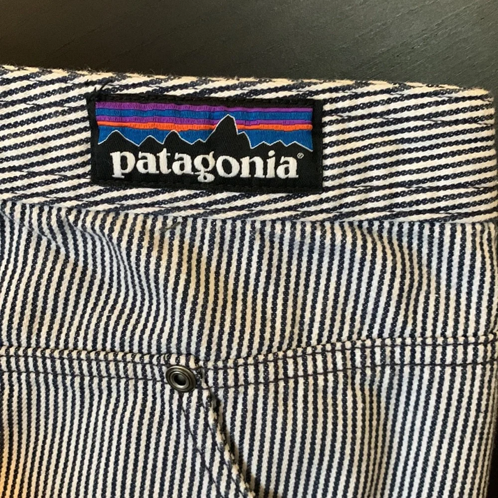 Patagonia Railroad Stripe Organic Cotton Button Down Front Skirt